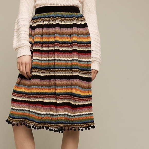 Anthropologie Striped & Pommed sweater knit skirt - Picture 3 of 4